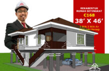 DESIGN RUMAH C168- PELAN RUMAH BANGLO 1 TINGKAT-3 BILIK (1658 KAKI PERSEGI-38’ X 46’)