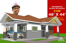 DESIGN RUMAH C169- PELAN RUMAH BANGLO 1 TINGKAT-4 BILIK (1671 KAKI PERSEGI-46’ X 44’)