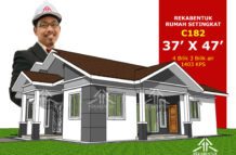 DESIGN RUMAH C182- PELAN RUMAH BANGLO 1 TINGKAT-4 BILIK (1403 KAKI PERSEGI-37’ X 47’)