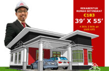 DESIGN RUMAH C183- PELAN RUMAH BANGLO 1 TINGKAT-4 BILIK (1668 KAKI PERSEGI-39’ X 55’)