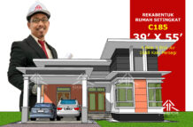 DESIGN RUMAH C185- PELAN RUMAH BANGLO 1 TINGKAT-4 BILIK (1668 KAKI PERSEGI-39’ X 55’)