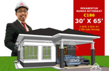DESIGN RUMAH C186- PELAN RUMAH BANGLO 1 TINGKAT-4 BILIK (1796 KAKI PERSEGI-30’ X 65’)