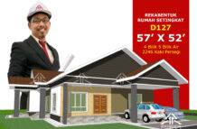 DESIGN RUMAH D127- PELAN RUMAH BANGLO 1 TINGKAT-4 BILIK (2246 KAKI PERSEGI-57’ X 52’)