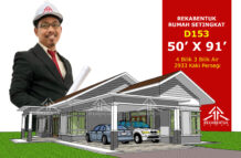 DESIGN RUMAH D153- PELAN RUMAH BANGLO 1 TINGKAT-4 BILIK (2933 KAKI PERSEGI-50’ X 91’)