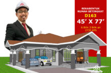 DESIGN RUMAH D163- PELAN RUMAH BANGLO 1 TINGKAT-6 BILIK (2735 KAKI PERSEGI-45’ X 77’)