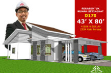 DESIGN RUMAH D170- PELAN RUMAH BANGLO 1 TINGKAT-4 BILIK (2534 KAKI PERSEGI-43’ X 80’)