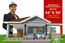 DESIGN RUMAH D172- PELAN RUMAH BANGLO 1 TINGKAT-5 BILIK (2276 KAKI PERSEGI-44’ X 55’)