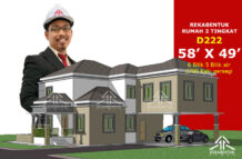 DESIGN RUMAH D222- PELAN RUMAH BANGLO 2 TINGKAT 